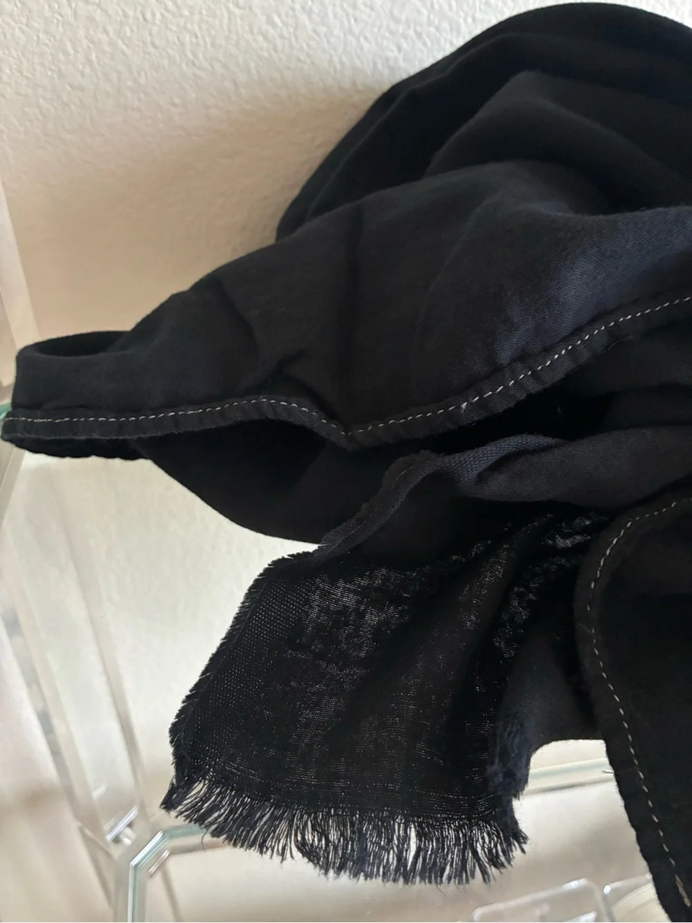 *NWT* Prospective Flow Black Cotton Scarf Shawl 168x60cm Fringed Edge Designer